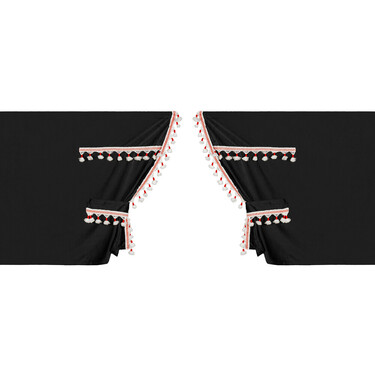 ΚΟΥΡΤΙΝΕΣ ΝΤΑΛΙΚΑΣ LUXURY SMART ΜΑΥΡΟ/ΚΟΚΚΙΝΟ ΣΕΤ LAMPA - 5 ΤΕΜ.