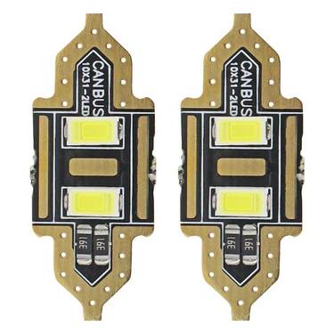 ΛΑΜΠΑΚΙΑ ΠΛΑΦΟΝΙΕΡΑΣ 31mm 12V 5.600K 2xSMD 5730 LED AMIO - 2 ΤΕΜ.