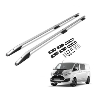 ΠΑΡΑΛΛΗΛΕΣ ΜΠΑΡΕΣ ΟΡΟΦΗΣ ΑΛΟΥΜΙΝΙΟΥ ΑΣΗΜΙ L1 ΓΙΑ FORD TOURNEO CUSTOM 2013-2023 ΜΕΓΙΣΤΟ ΒΑΡΟΣ ΦΟΡΤΙΟΥ 75KG OMTEC - 2 TEM.