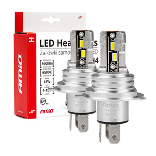 ΛΑΜΠΕΣ LED H4 H-SERIES 12>24V 42W 6500K 3600lm +200% CSP LED  AMiO - 2 TEM.