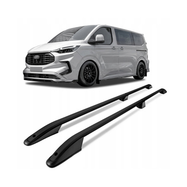 ΠΑΡΑΛΛΗΛΕΣ ΜΠΑΡΕΣ ΟΡΟΦΗΣ ΑΛΟΥΜΙΝΙΟΥ ΣΕ ΜΑΥΡΟ ΧΡΩΜΑ ELEGANCE L1 ΓΙΑ FORD TOURNEO CUSTOM 2023+ ΜΕΓΙΣΤΟ ΒΑΡΟΣ ΦΟΡΤΙΟΥ 75KG OMTEC - 2 TEM.