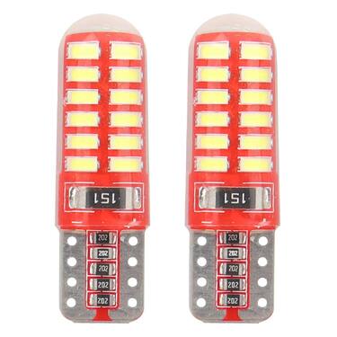 T10 W5W 12V W2,1x9,5d ΛΕΥΚΟ 5.600K 24SMDx3014 ΣΙΛΙΚΟΝΗΣ (ΚΑΡΦΩΤΟ - CAN-BUS) 2ΤΕΜ.