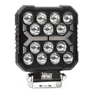 Amio - LED Λάμπα Εργασίας 42W 4200lm 6500K με Προειδοποιητικό Φως (Λευκό + Κίτρινο) – 9–36V Spot Αλουμινένια - 1 τεμ. - (04418/AM)