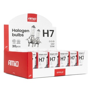 Amio Σετ Λαμπτήρων Αλογόνου H7 12V 55W με UV φίλτρο (E8) – 30 τεμ. (04399/AM)