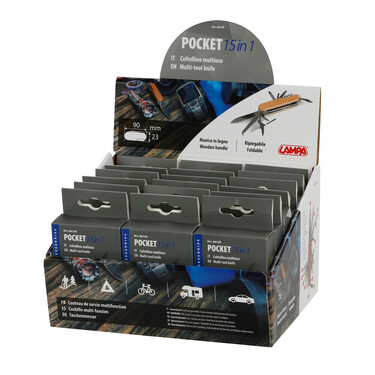 ΕΛΒΕΤΙΚΟΣ ΣΟΥΓΙΑΣ/ΠΟΛΥΕΡΓΑΛΕΙΟ ΤΣΕΠΗΣ POCKET 15in1 ΜΕ ΞΥΛΙΝΗ ΛΑΒΗ 18x15x23cm ΣΕ ΣΤΑΝΤ LAMPA - 18 ΤΕΜ.