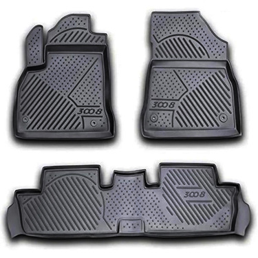 ΜΑΡΚΕ ΠΑΤΑΚΙΑ ΣΕ ΣΚΑΦΗ TPE ΛΑΣΤΙΧΟ ΓΙΑ PEUGEOT 3008 05/2009-2016  ΣΕ ΜΑΥΡΟ ΧΡΩΜΑ NOVLINE - 3 ΤΕΜ.
