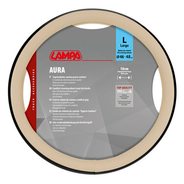 Lampa - Κάλυμμα Τιμονιού Φορτηγού Aura Skeentex Μπεζ Μέγεθος L ?46–48cm Ultra-Soft, Αντιολισθητικό, Φάρδος 10cm - 1 τεμ. (L9707.6)