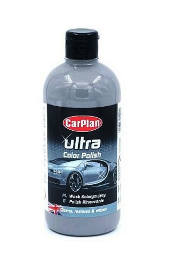 ΥΓΡΟ ΓΥΑΛΙΣΜΑΤΟΣ ΒΑΦΗΣ ΜΕ ΑΣΗΜΙ ΧΡΩΜΑ CARPLAN ULTRA COLOR POLISH SILVER 500ML - 1 TEM.
