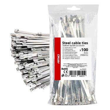 ΔΕΜΑΤΙΚΑ/ΔΕΤΙΚΑ ΚΑΛΩΔΙΩΝ TIE WRAP (ΤΑΙΡΑΠ) ΜΕΤΑΛΛΙΚΑ 4,6 x 200mm ΑΜΙΟ - 100 ΤΕΜ.