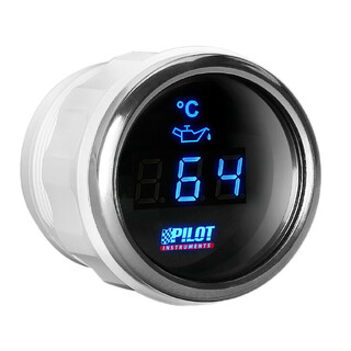 ΟΡΓΑΝΟ ΘΕΡΜΟΚΡΑΣΙΑΣ ΛΑΔΙΟΥ ΨΗΦΙΑΚΟ ΜΑΥΡΟ ΜΕ ΛΕΥΚΟ ΦΩΣ BLACK DIGITAL SERIES 9-32V 52mm