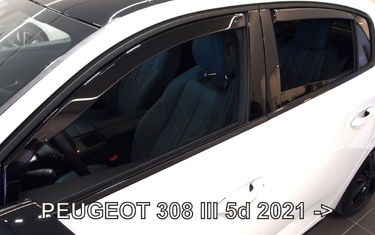 ΑΝΕΜΟΘΡΑΥΣΤΕΣ ΓΙΑ PEUGEOT 308 5D 2021+ ΣΕΤ ΑΥΤΟΚΙΝΗΤΟΥ ΑΠΟ ΕΥΚΑΜΠΤΟ ΦΙΜΕ ΠΛΑΣΤΙΚΟ HEKO - 4 ΤΕΜ.