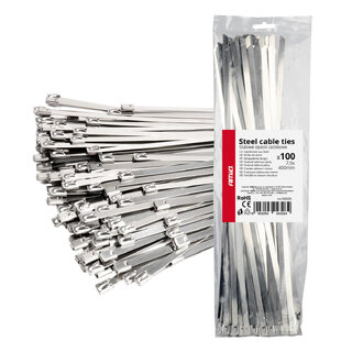 ΔΕΜΑΤΙΚΑ/ΔΕΤΙΚΑ ΚΑΛΩΔΙΩΝ TIE WRAP (ΤΑΙΡΑΠ) ΜΕΤΑΛΛΙΚΑ 7,9 x 400mm ΑΜΙΟ - 100 ΤΕΜ.