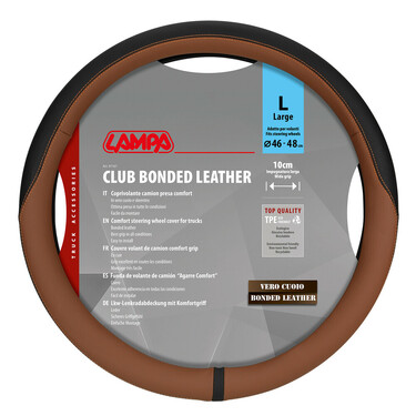 Lampa - Κάλυμμα Τιμονιού Φορτηγού Club τεχνόδερμα και Skeentex M 46-48εκ. Άοσμο Μαλακό εύκολη τοποθέτηση φαρδιά λαβή 10εκ. Καφέ - 1 τεμ. (L9716.8)