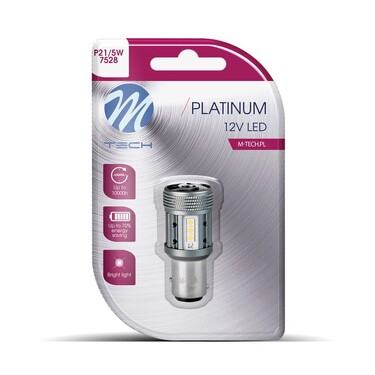 ΛΑΜΠΑΚΙ P21/5W 12/24V BAY15d 12xSMD3030 LED CAN-BUS ΛΕΥΚΟ PLATINIUM BLISTER M-TECH - 1 ΤΕΜ 
