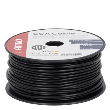 Amio - Μονόκλωνο Καλώδιο Εγκατάστασης CCA 1×1,5mm² 50m – 12/230V - 1 τεμ. (04455/AM)