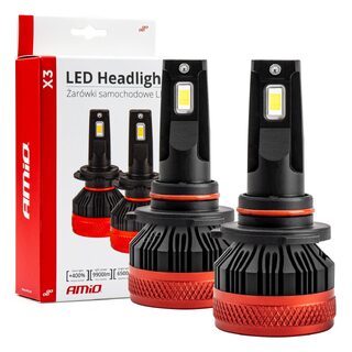 ΛΑΜΠΕΣ LED CAN-BUS HΒ3 9005 9>16V 90W 6.500K 9900lm (ΜΕ ΑΝΕΜΙΣΤΗΡΑΚΙ) X3 SERIES AMIO - 2 Τεμ.