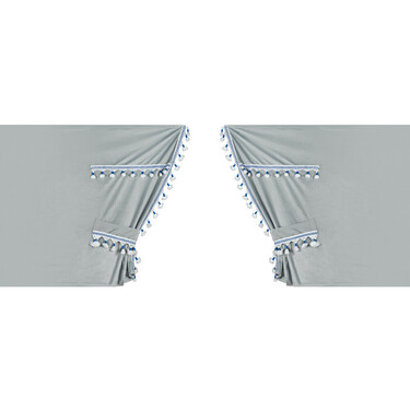 ΚΟΥΡΤΙΝΕΣ ΝΤΑΛΙΚΑΣ LUXURY SMART ΑΣΗΜΙ/ΜΠΛΕ ΣΕΤ LAMPA - 5 ΤΕΜ.