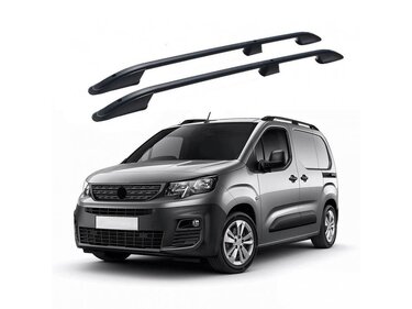 ΜΠΑΡΕΣ ΟΡΟΦΗΣ ΓΙΑ  OPEL COMBO / PEUGEOT PARTNER / RIFTER 2019+ ΠΑΡΑΛΛΗΛΕΣ ΑΛΟΥΜΙΝΙΟΥ L1 ΜΑΥΡΕΣ ΟMTEC - 2 TEM.