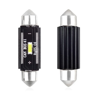 ΛΑΜΠΑΚΙΑ ΠΛΑΦΟΝΙΕΡΑΣ 41mm 12/24V 3,1W 5600K 1LED ULTRA BRIGHT CAN-BUS FESTOON (ΛΕΥΚΟ) AMiO - 2 ΤΕΜ.