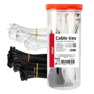 ΔΕΜΑΤΙΚΑ/ΔΕΤΙΚΑ ΚΑΛΩΔΙΩΝ TIE WRAP(ΤΑΙΡΑΠ) 2.5x100mm/3.6x150mm/4.8x200mm ΣΕ ΜΑΥΡΟ ΚΑΙ ΛΕΥΚΟ ΧΡΩΜΑ ΣΕΤ ΑΜΙΟ - 500 ΤΕΜ.