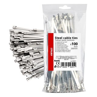 ΔΕΜΑΤΙΚΑ/ΔΕΤΙΚΑ ΚΑΛΩΔΙΩΝ TIE WRAP (ΤΑΙΡΑΠ) ΜΕΤΑΛΛΙΚΑ 4,6 x 200mm ΑΜΙΟ - 100 ΤΕΜ.