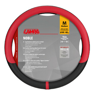 Lampa - Κάλυμμα Τιμονιού Φορτηγού NOBLE από Skeentex M 44-46εκ. Άοσμο Μαλακό αντιολισθητικό εύκολη τοποθέτηση φαρδιά λαβή 10εκ. Μαύρο / Κόκκινο - 1 τεμ. (L9708.7)