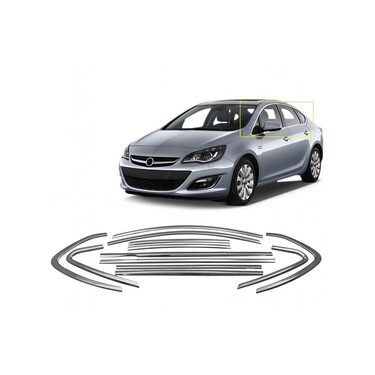 TRIM  ΠΑΡΑΘΥΡΩΝ ΑΥΤΟΚΟΛΛΗΤΑ ΧΡΩΜΙΟΥ 12ΤΕΜ. ΓΙΑ OPEL ASTRA J 4D 2012+