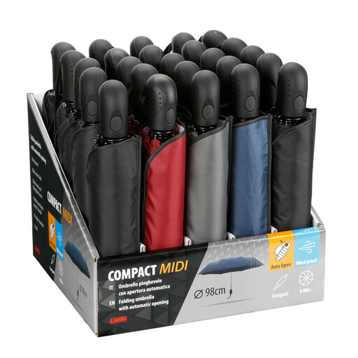ΟΜΠΡΕΛΕΣ COMPACT MIDI Φ98cm ΑΝΤΙΑΝΕΜΙΚΕΣ ΑΥΤΟΜΑΤΟ ΑΝΟΙΓΜΑ ΔΙΑΦΟΡΑ ΧΡΩΜΑΤΑ 31x31x24cm ΣΤΑΝΤ LAMPA - 25 ΤΕΜ.