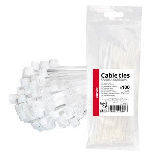ΔΕΜΑΤΙΚΑ/ΔΕΤΙΚΑ ΚΑΛΩΔΙΩΝ TIE WRAP (ΤΑΙΡΑΠ) 2.5 x 150mm (ΛΕΥΚΟ)  ΑΜΙΟ - 100 ΤΕΜ.
