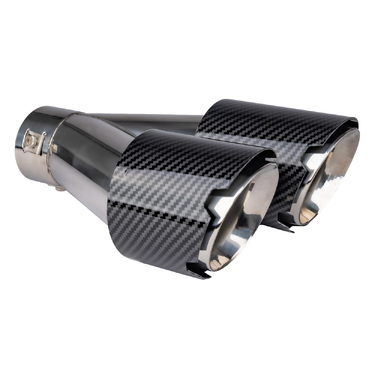 Amio - ΑΚΡΟ (ΜΠΟΥΚΑ) ΕΞΑΤΜΙΣΗΣ ΔΙΠΛΗ ΑΠΟΛΗΞΗ MT-029 LEFT AKR ΧΡΩΜΙΟ/CARBON Φ32-52 165x(76X2)mm - 1 τεμ. (04069/AM)