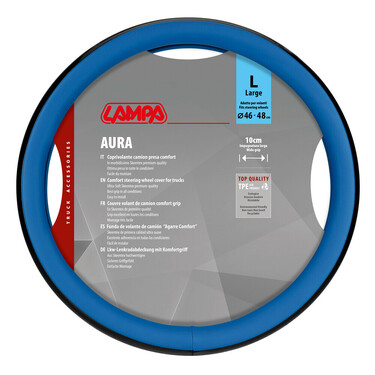 Lampa - Κάλυμμα Τιμονιού Φορτηγού Aura Skeentex Μπλε Μέγεθος L ?46–48cm Ultra-Soft, Αντιολισθητικό, Φάρδος 10cm- 1 τεμ. (L9707.8)