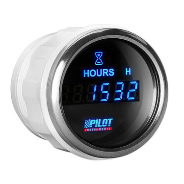 ΩΡΟΜΕΤΡΟ/ΜΕΤΡΗΤΗΣ ΩΡΑΣ ΛΕΙΤΟΥΡΓΙΑΣ ΚΙΝΗΤΗΡΑ ΨΗΦΙΑΚΟ ΜΑΥΡΟ /ΛΕΥΚΟ ΦΩΣ BLACK DIGITAL SERIES 9-32V 52mm