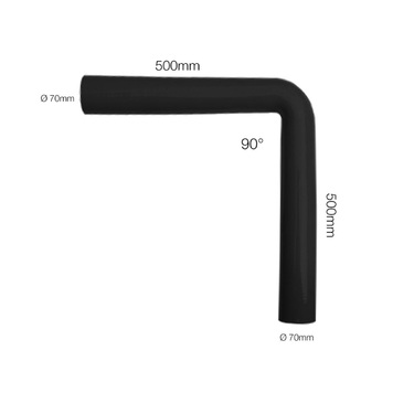 ΓΩΝΙΑ ΣΙΛΙΚΟΝΗΣ ΜΑΥΡΗ Φ70 90 ΜΟΙΡΕΣ 100cm (50+50cm) SIMONI RACING - 1 TEM.