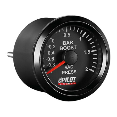 ΜΠΑΡΟΜΕΤΡΟ ΑΝΑΛΟΓΙΚΟ ΜΑΥΡΟ ΜΕ ΛΕΥΚΟ ΦΩΣ BLACK ANALOGUE SERIES 9-32V 52mm