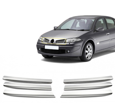 RENAULT MEGANE HB 5D/SD/SW 2004-2005 ΔΙΑΚΟΣΜΗΤΙΚΕΣ ΓΡΙΛΙΕΣ ΜΑΣΚΑΣ ΕΜΠΡΟΣ ΧΡΩΜΙΟΥ 6ΤΕΜ