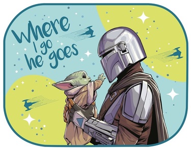 Amio - ΗΛΙΟΠΡΟΣΤΑΣΙΕΣ ΠΛΑΙΝΕΣ THE MANDALORIAN ΜΕ ΒΕΝΤΟΥΖΑ 2TEM (44x35cm) - 2 τεμ. (S59380/AM)