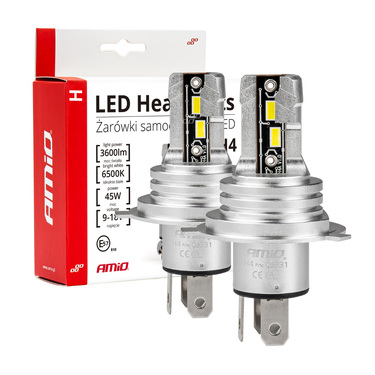 ΛΑΜΠΕΣ LED H4 H-SERIES 12>24V 42W 6500K 3600lm +200% CSP LED  AMiO - 2 TEM.