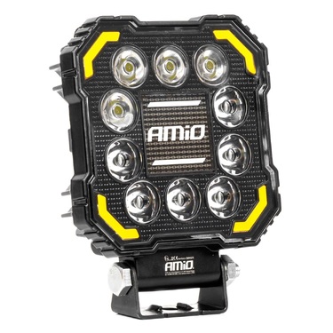 Amio - Προβολέας Εργασίας LED AWL81 SPOT 48W 3000lm 6500K με Κίτρινο φώς προειδοποίησης & φωτιζόμενο Logo - 1 τεμ. (04425/AM)