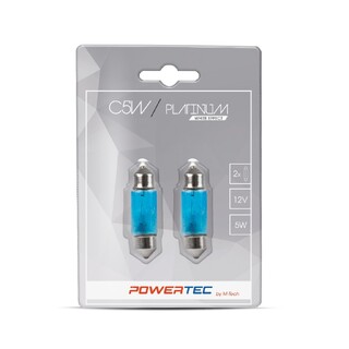 ΛΑΜΠΑΚΙΑ ΠΛΑΦΟΝΙΕΡΑΣ C5W 12V 5W 36x11mm SV8.5-8 WHITE EFFECT POWERTEC PLATINUM  M-TECH - 2 ΤΕΜ