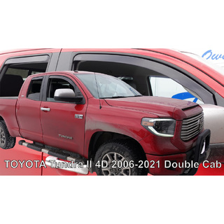 ΑΝΕΜΟΘΡΑΥΣΤΕΣ ΓΙΑ TOYOTA TUNDRA II 4D 2006-2021 ΔΙΠΛΗ ΚΑΜΠΙΝΑ ΣΕΤ ΑΥΤΟΚΙΝΗΤΟΥ ΑΠΟ ΕΥΚΑΜΠΤΟ ΦΙΜΕ ΠΛΑΣΤΙΚΟ HEKO - 4 ΤΕΜ.