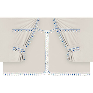 ΚΟΥΡΤΙΝΕΣ ΝΤΑΛΙΚΑΣ LUXURY PRO CABIN ΚΡΕΜ / ΜΠΛΕ ΣΕΤ LAMPA - 8 ΤΕΜ.