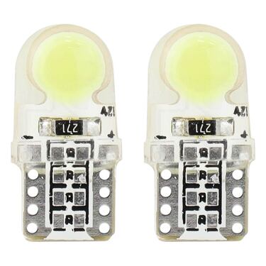 T10 W5W 12V W2,1x9,5d ΛΕΥΚΟ 5.600K 1xCOB LED ΣΙΛΙΚΟΝΗΣ(ΚΑΡΦΩΤΟ) 2ΤΕΜ.