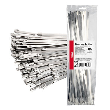 ΔΕΜΑΤΙΚΑ/ΔΕΤΙΚΑ ΚΑΛΩΔΙΩΝ TIE WRAP (ΤΑΙΡΑΠ) ΜΕΤΑΛΛΙΚΑ 7,9 x 400mm ΑΜΙΟ - 100 ΤΕΜ.