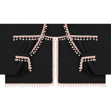 ΚΟΥΡΤΙΝΕΣ ΝΤΑΛΙΚΑΣ LUXURY PRO CABIN ΜΑΥΡΟ / ΚΟΚΚΙΝΟ ΣΕΤ LAMPA - 8 ΤΕΜ.