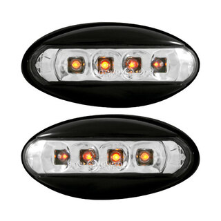 PEUGEOT 206/206cc/307 LED BLACK/CLEAR ΠΛΑΙΝΟ 2ΤΕΜ.