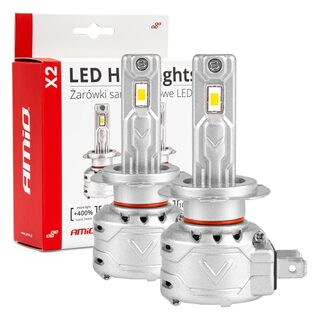 ΛΑΜΠΕΣ LED H7/Η18 10-16V 72W 6.500K 7920lm CANBUS (ΑΝΕΜΙΣΤΗΡΑΚΙ) X2 SERIES AMIO - 2ΤΕΜ.