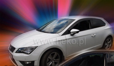 ΑΝΕΜΟΘΡΑΥΣΤΕΣ ΓΙΑ SEAT LEON 3 3D 2013R+  ΖΕΥΓΑΡΙ ΑΥΤΟΚΙΝΗΤΟΥ ΑΠΟ ΕΥΚΑΜΠΤΟ ΦΙΜΕ ΠΛΑΣΤΙΚΟ HEKO - 2 ΤΕΜ.