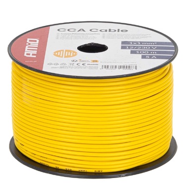 Amio - Μονόκλωνο Καλώδιο Εγκατάστασης CCA 1×1mm² 100m – 5A / 12-230V - 1 τεμ. (04448/AM)