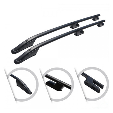 ΠΑΡΑΛΛΗΛΕΣ ΜΠΑΡΕΣ ΟΡΟΦΗΣ ΑΛΟΥΜΙΝΙΟΥ ΣΕ ΜΑΥΡΟ ΧΡΩΜΑ SPORT L1 ΓΙΑ FORD TOURNEO CUSTOM 2013-2023 ΜΕΓΙΣΤΟ ΒΑΡΟΣ ΦΟΡΤΙΟΥ 75KG OMTEC - 2 TEM.