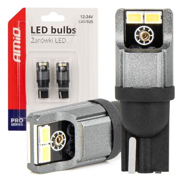 ΛΑΜΠΑΚΙΑ LED T10 W5W W10W 12/24V LED 4xSMD3020 CAN-BUS ΛΕΥΚΟ ΑΜΙΟ - 2 ΤΕΜ.